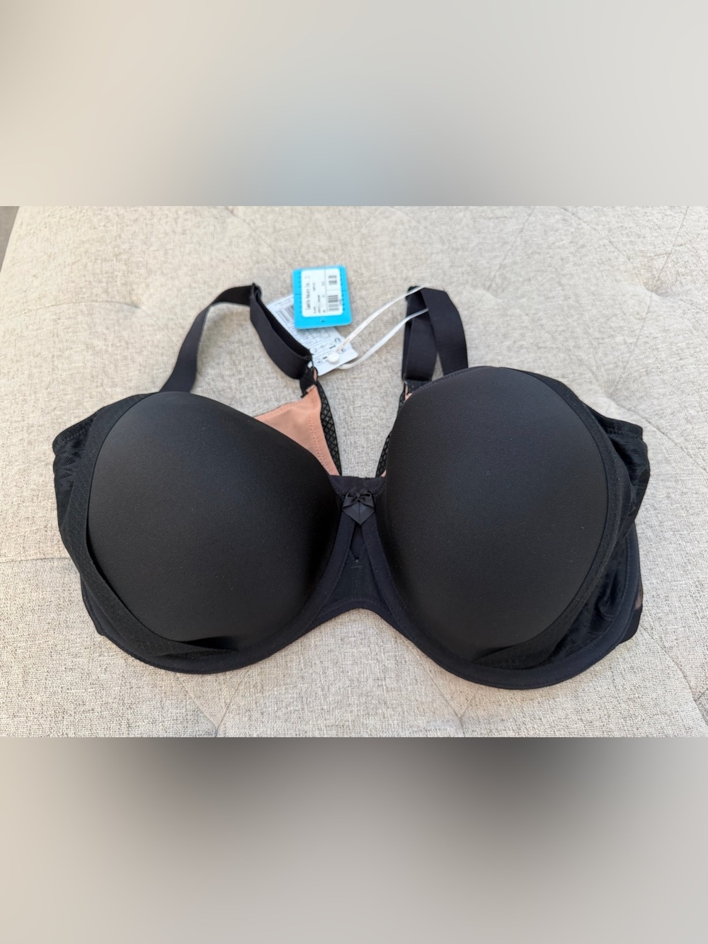 NWT ELOMI NERINA SPACER BRA BLACK SIZE 36J